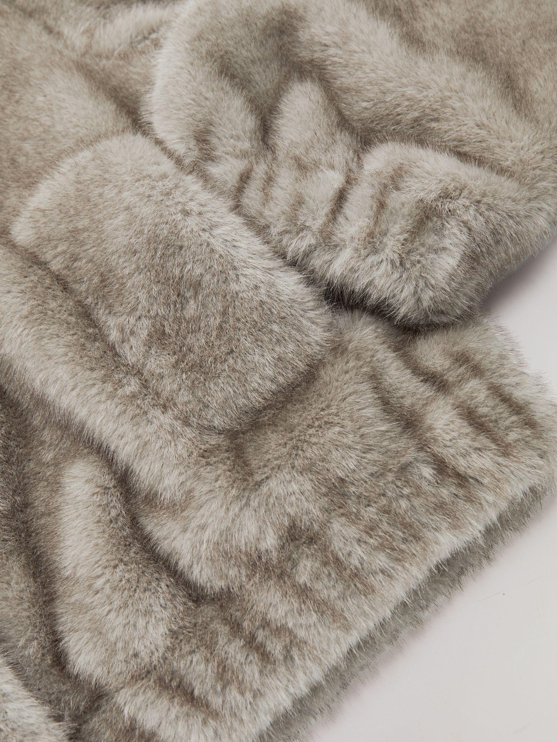 Faux-Fur Zip-Through Jacket in Grey Product Image