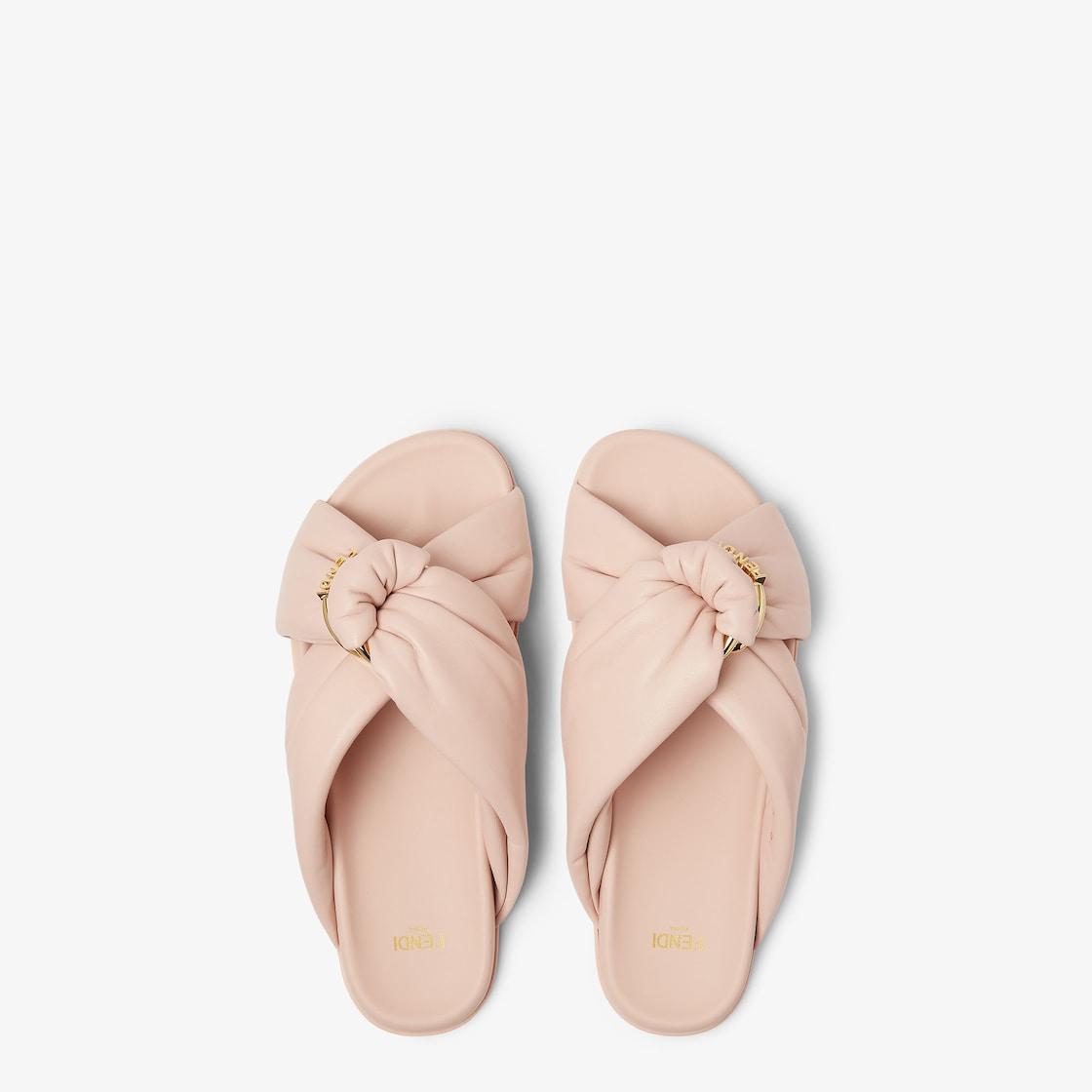 Fendi FeelPink leather slides Product Image