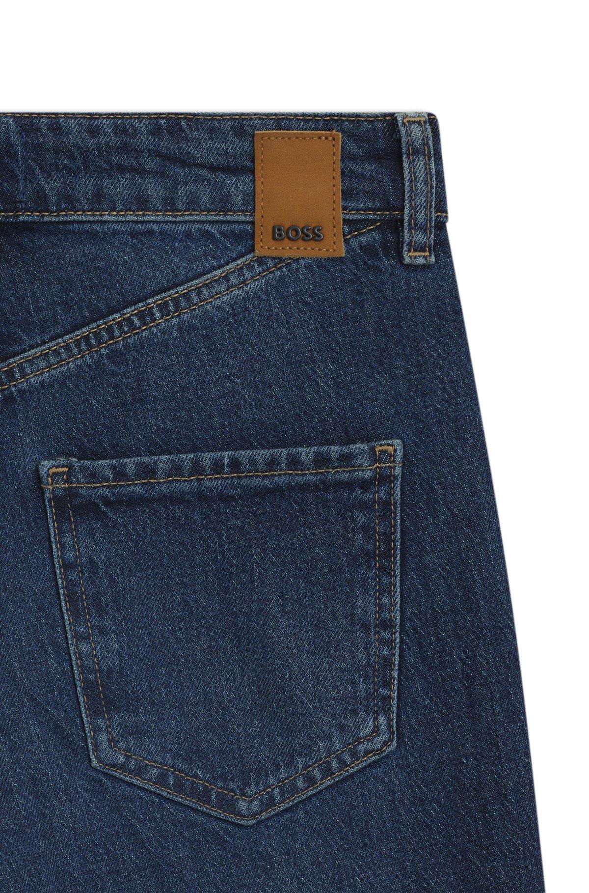Wide-leg jeans in blue comfort-stretch denim Product Image