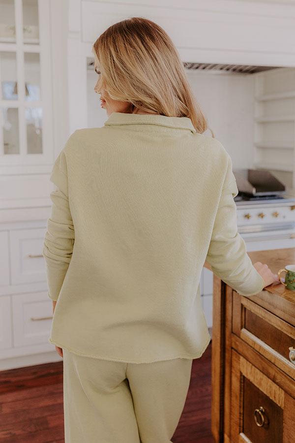 Cozy Cues Sweatshirt in Light Chartreuse Product Image