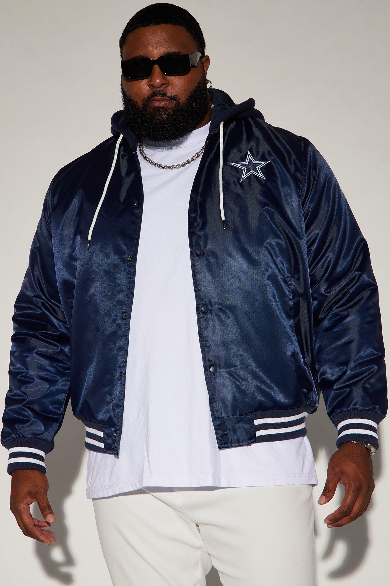 Cowboys Hooded Bomber Jacket - Navy Product Image