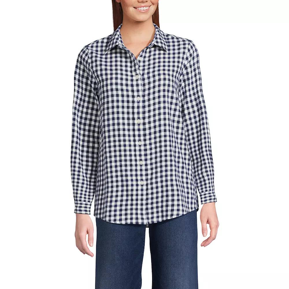 Women's Lands' End Flannel Boyfriend Shirt,  Product Image