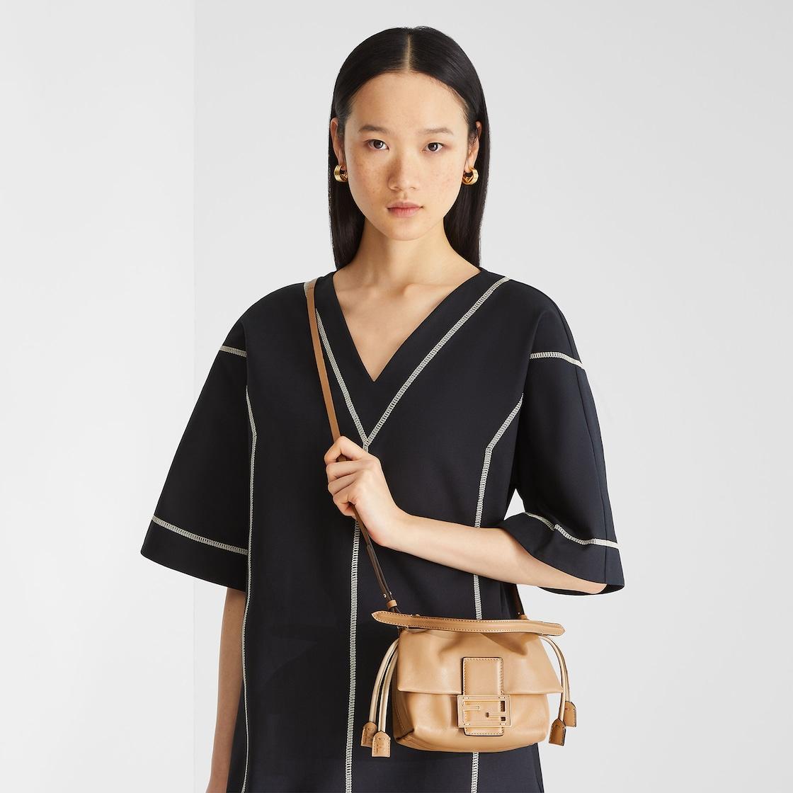 Mamma Baguette SmallCappuccino nappa leather mini-bag Product Image