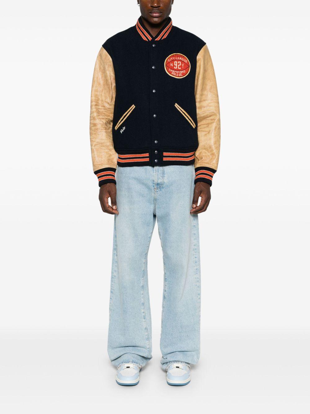 chenille-patch bomber jacket Product Image