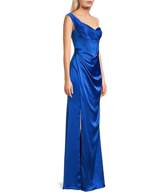 GB Social One Shoulder Satin Dress Product Image