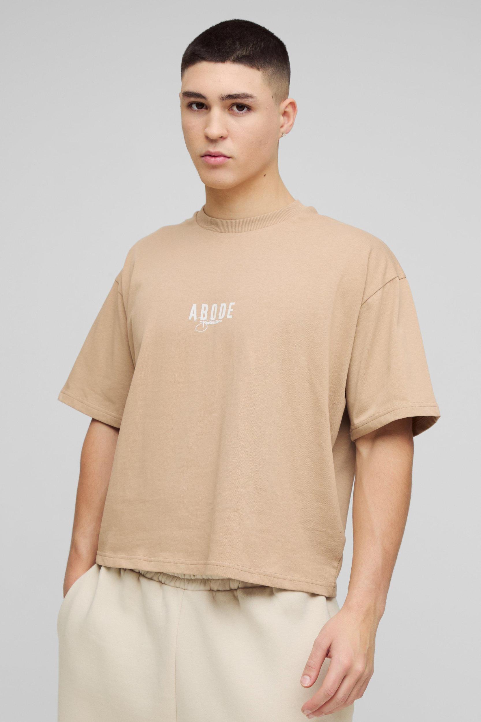 ABODE Heavyweight Oversized Boxy Print T-Shirt | boohooMAN USA Product Image