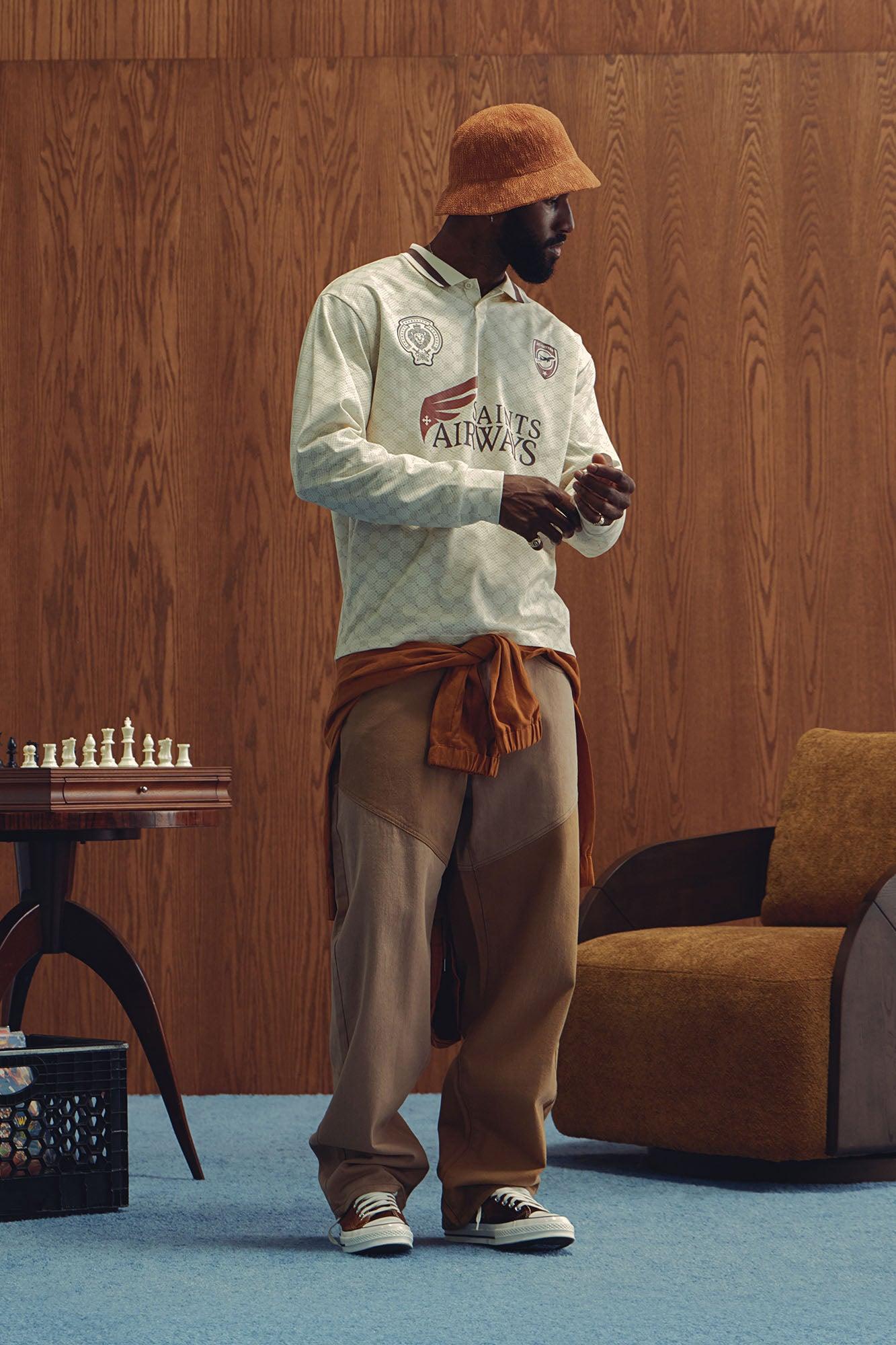 Relaxed Straight Tonal Contrast Pants - Khaki/combo Male Product Image