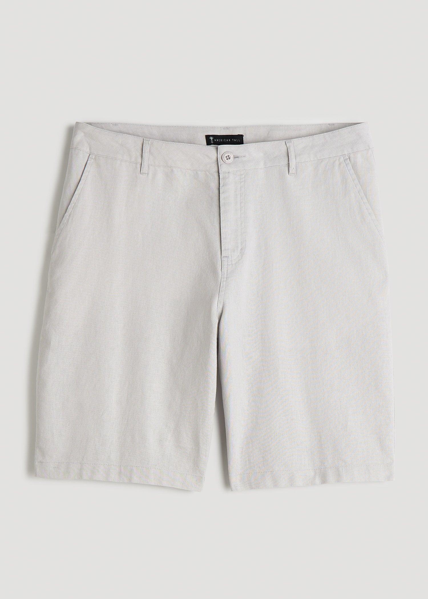 Linen Shorts For Tall Men in Burnt Orange Male Product Image
