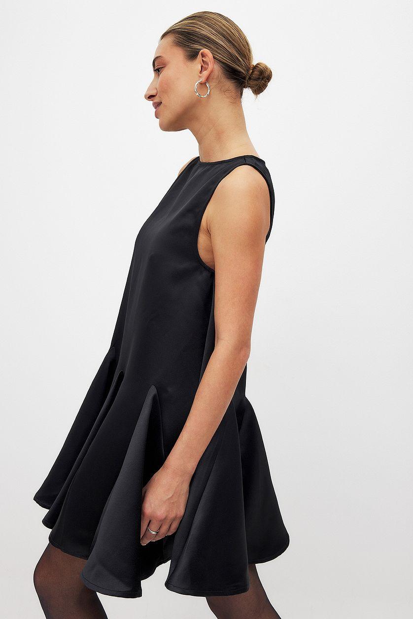 Satin Volume Mini Dress Product Image