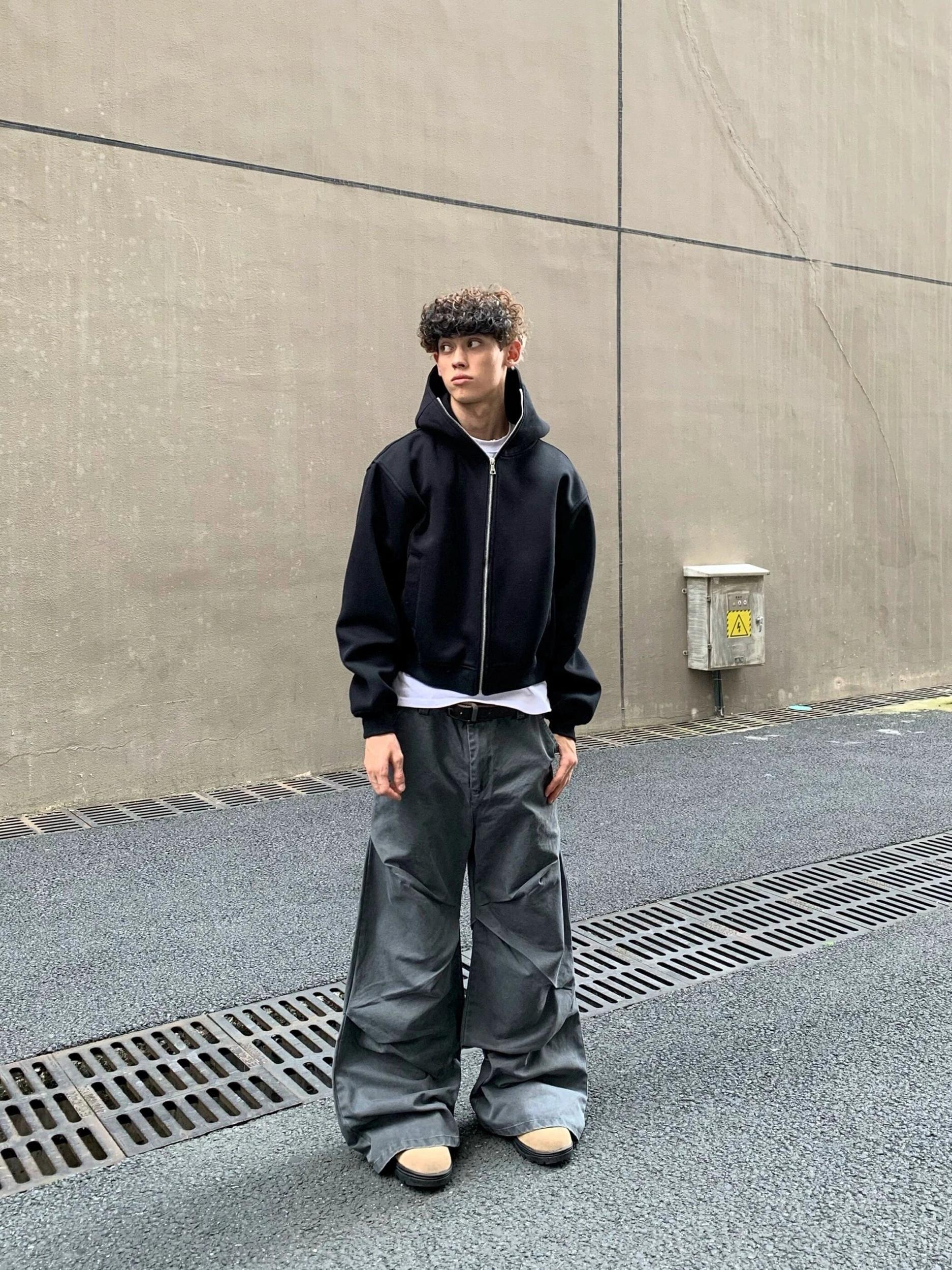 RT No. 18018 BLANK BOXY ZIP HOODIE Product Image