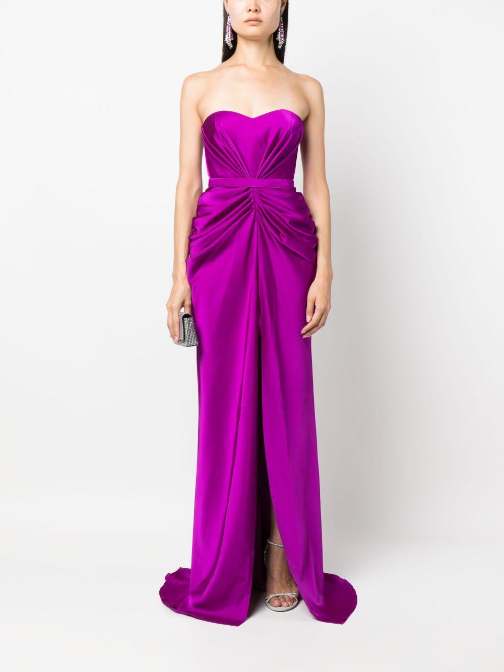 ruched strapless gown Product Image