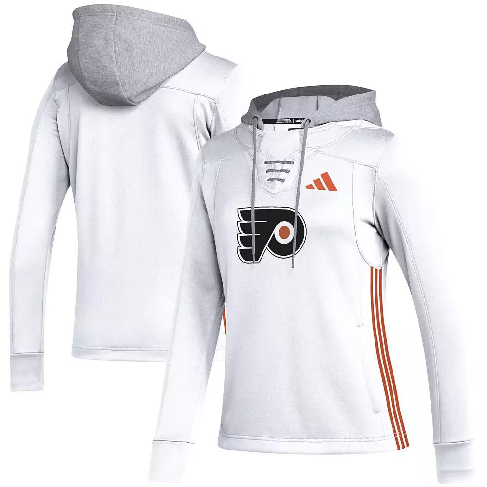 Women's adidas White Philadelphia Flyers Refresh Skate Lace AEROREADY Pullover Hoodie,  Product Image
