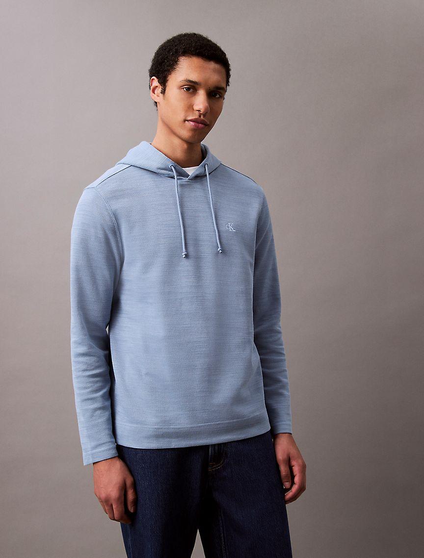 Cotton Blend Ribbed Classic Hoodie Product Image