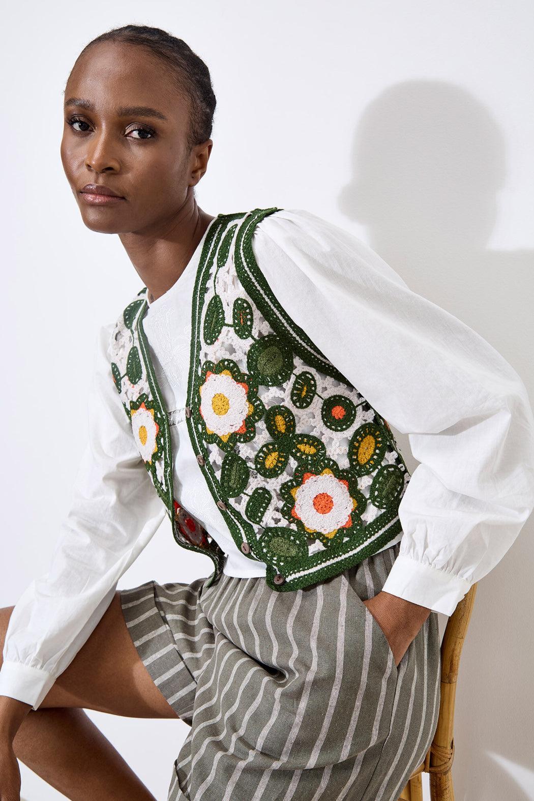 Floral Crochet Vest Product Image