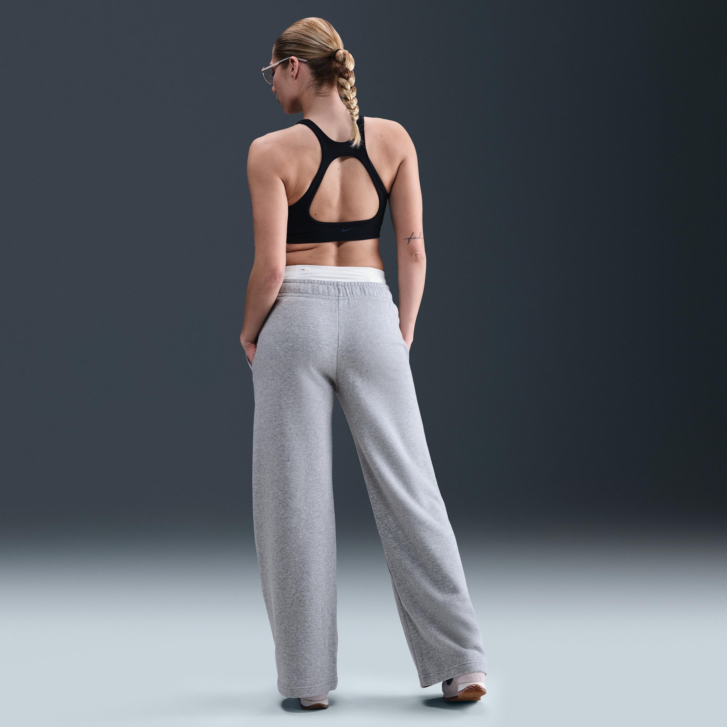 Womens Nike Sportswear Club Fleece Mid-Rise Wide-Leg Sweatpants | FB2727-063 Product Image