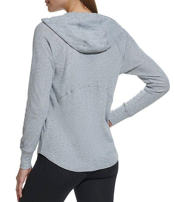 DKNY Sport by Donna Karan Long Sleeve Full Zip Mini Slub Waffle Pocketed Hoodie Product Image