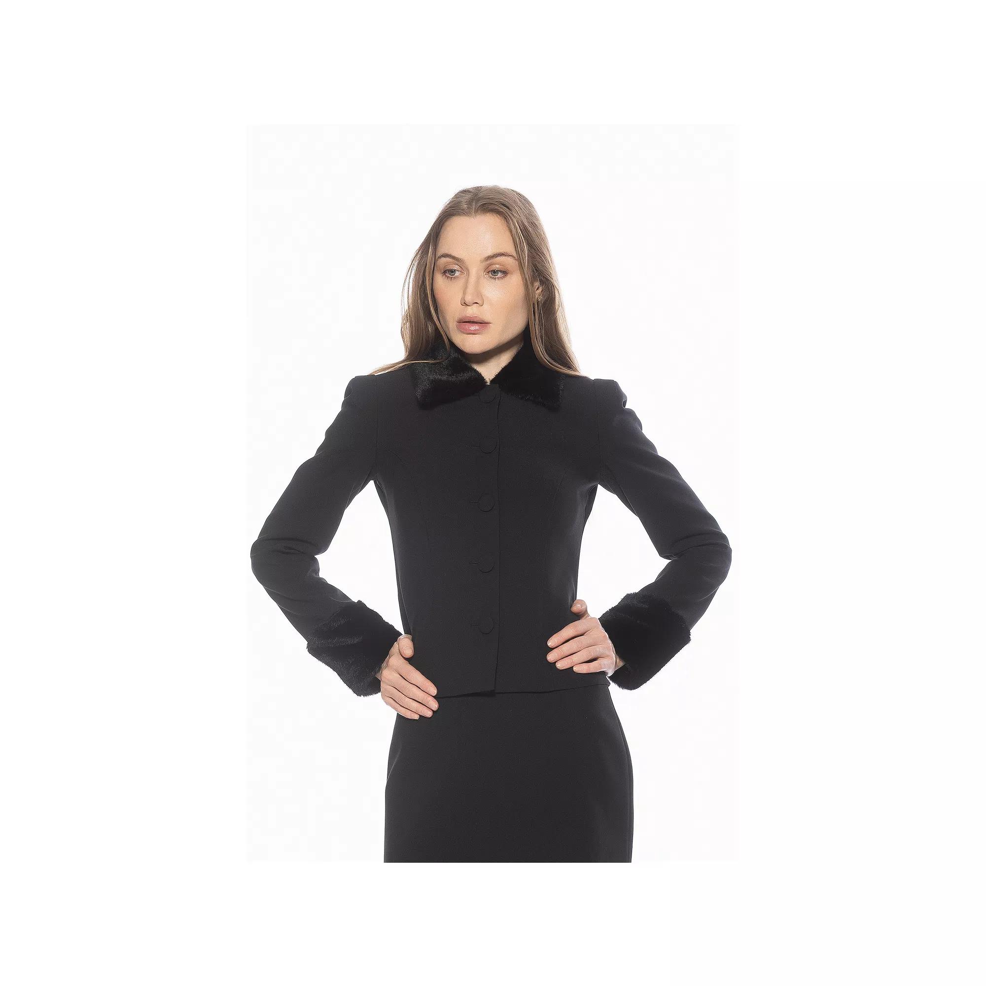Women's ALEXIA ADMOR Faux Fur Collar & Sleeve Jacket,  Product Image
