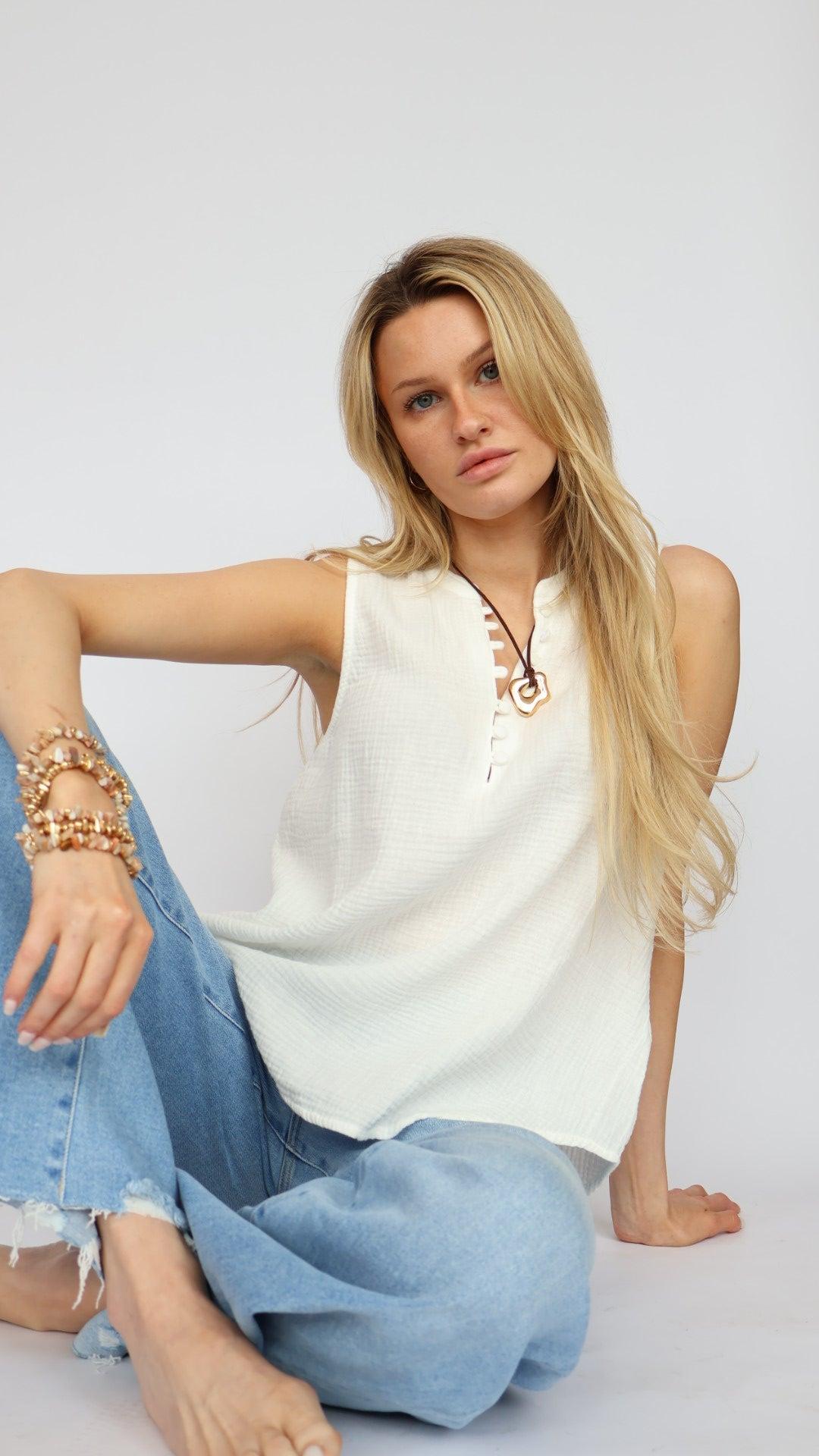 Dear John Denim Raja Sleeveless Blouse Product Image