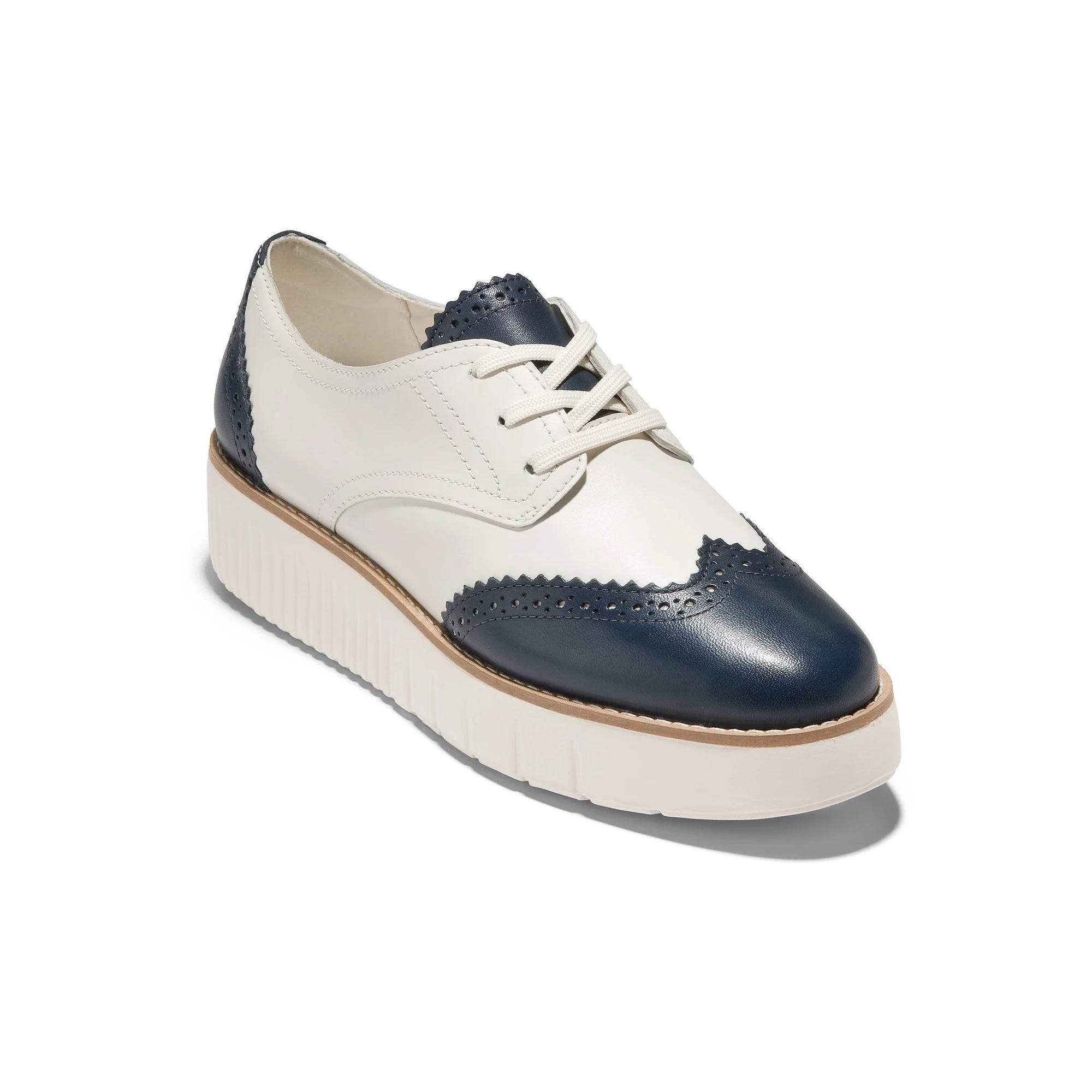 Cole Haan Grand City Women's Oxford Shoes, Size: 8, Ivory Navy Product Image