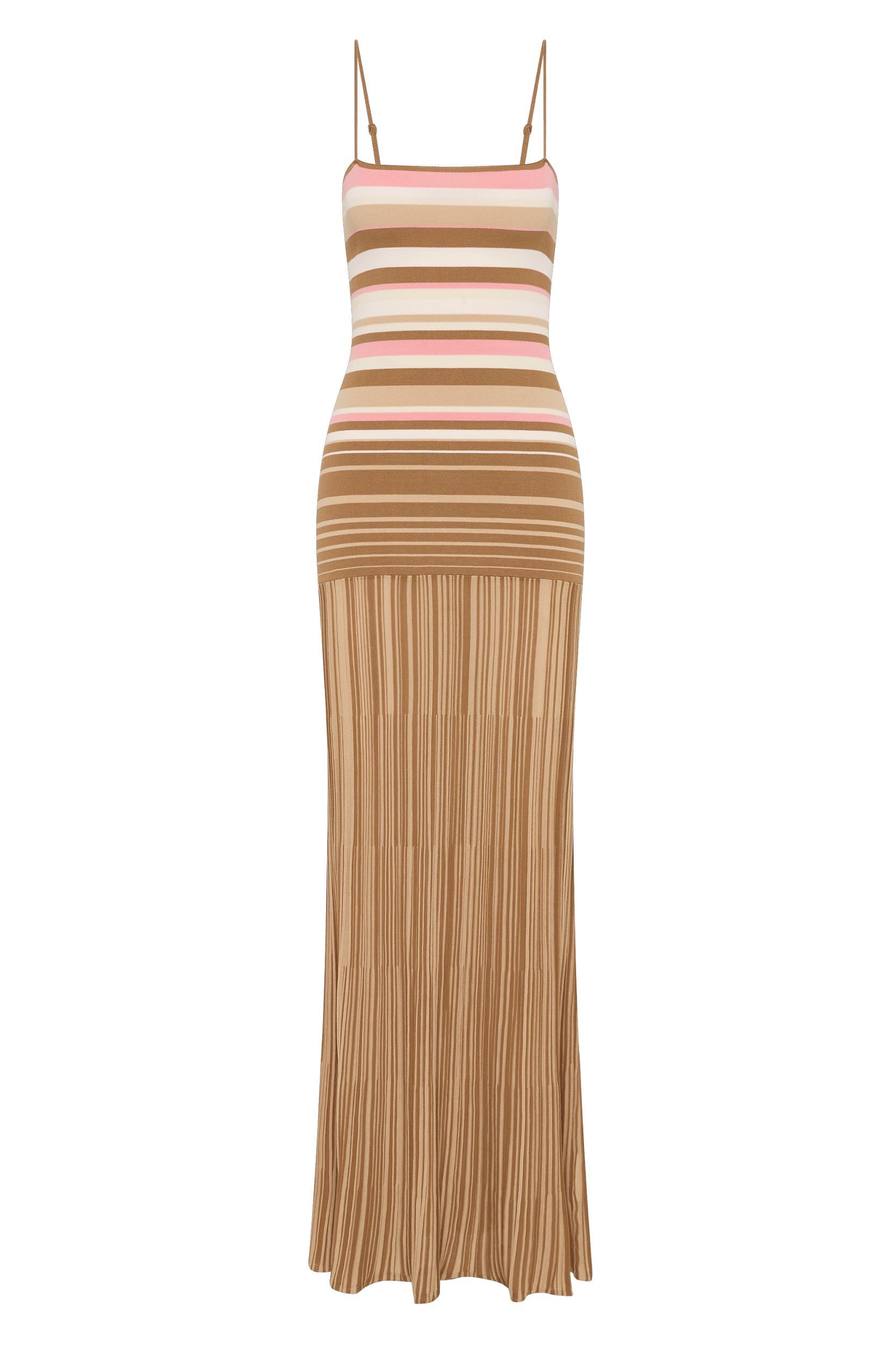 Esenia Knit Dress Puce Sepia Stripe - Final Sale Product Image