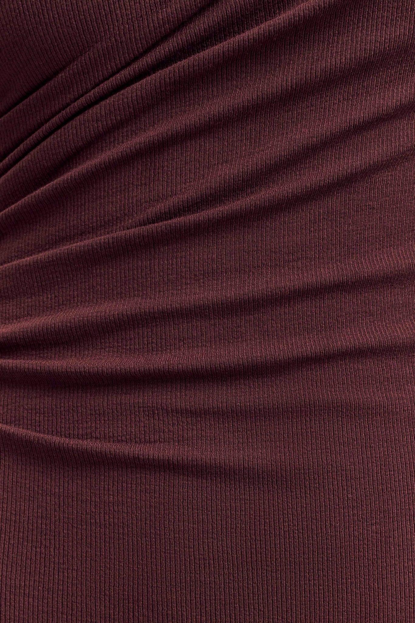 Anastasia One Shoulder Modal Midi Dress - Mahogany Product Image