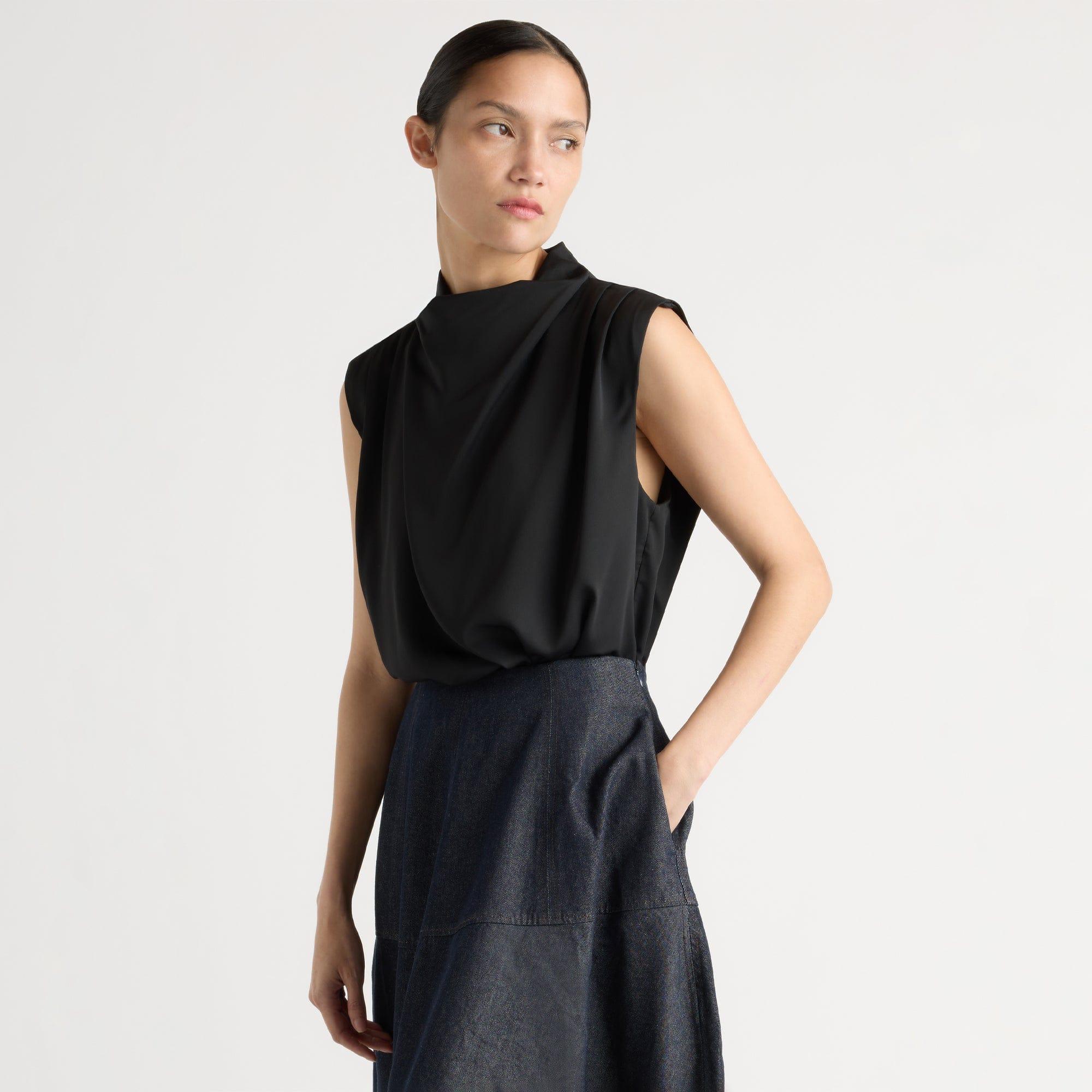 Allegra Gathered-Neck Sleeveless Blouse Product Image