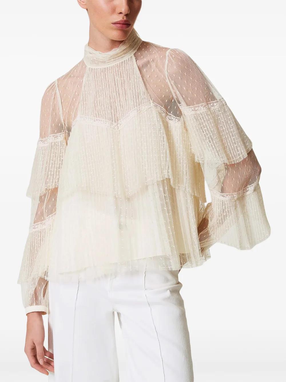 pleated tulle blouse  Product Image