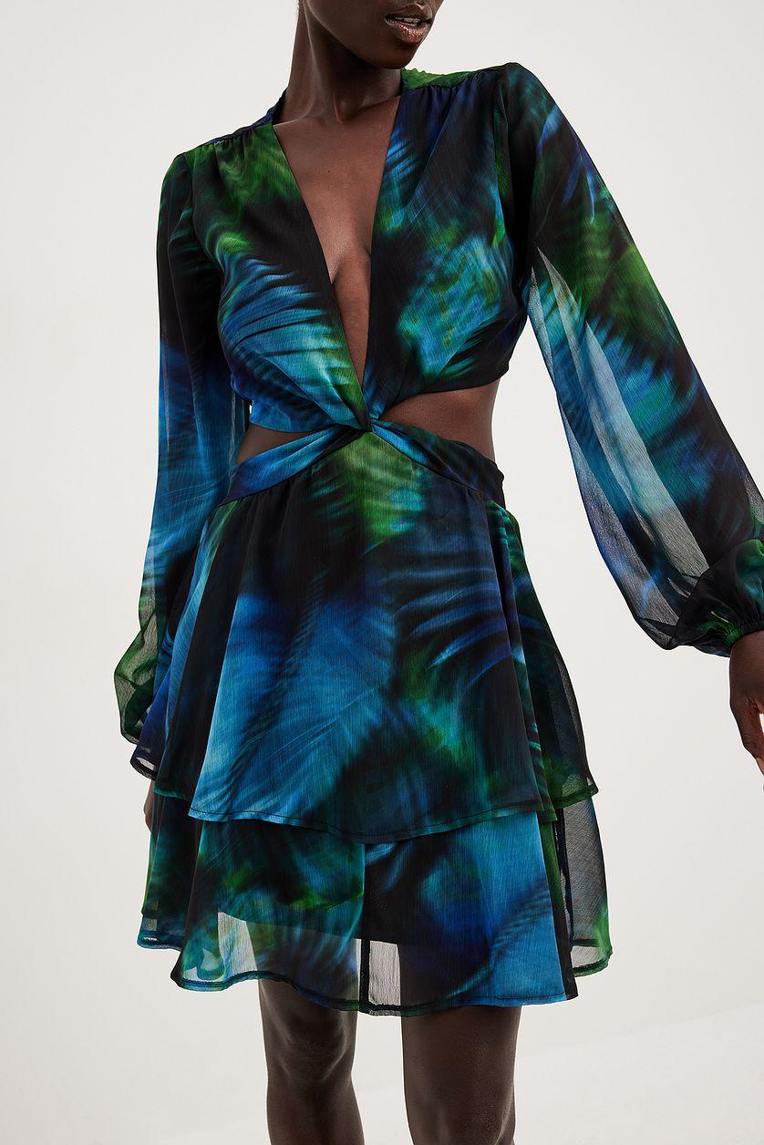 Twist Front Flounce Mini Dress Product Image