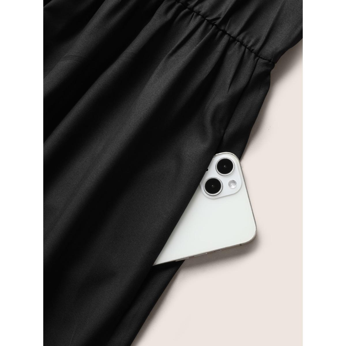 Plus Size Boho Print Tassel Belted Cami Dress Black Women Resort Non Sleeveless Curvy BloomChic 30/6X Product Image