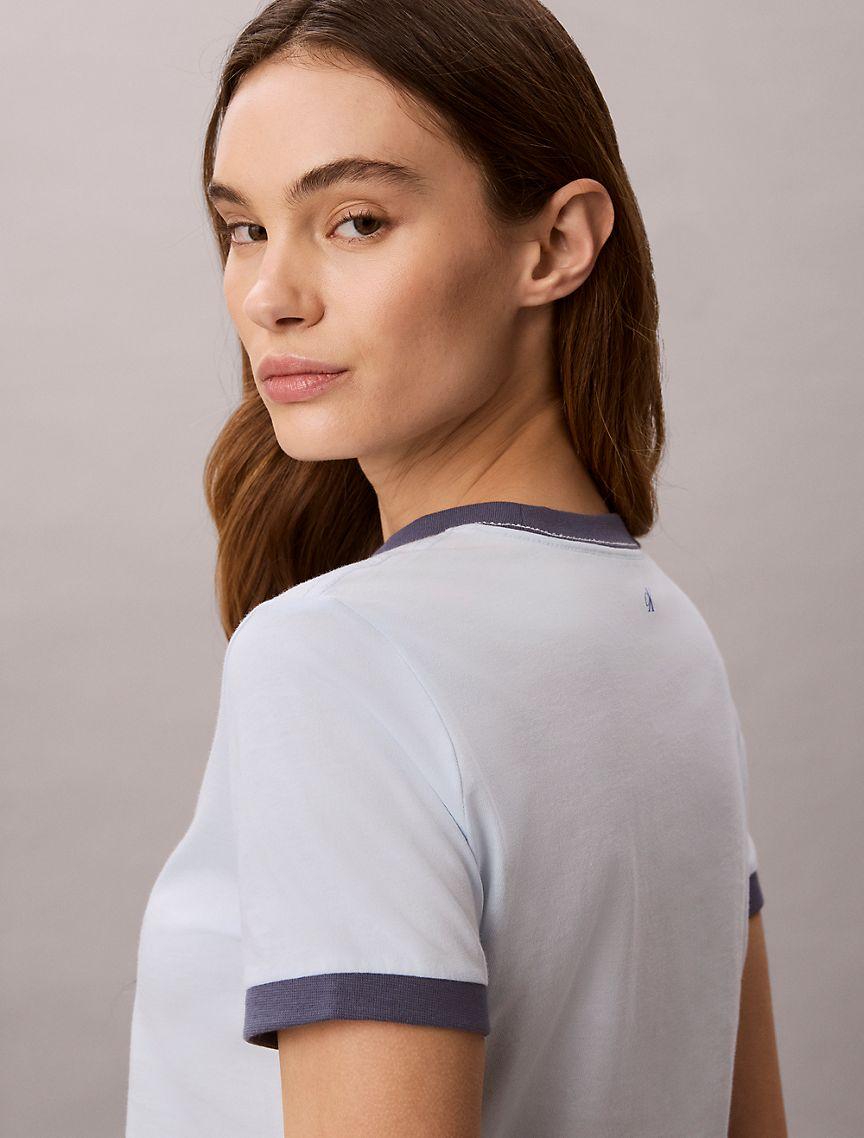 Logo Graphic Cropped Ringer T-Shirt Product Image