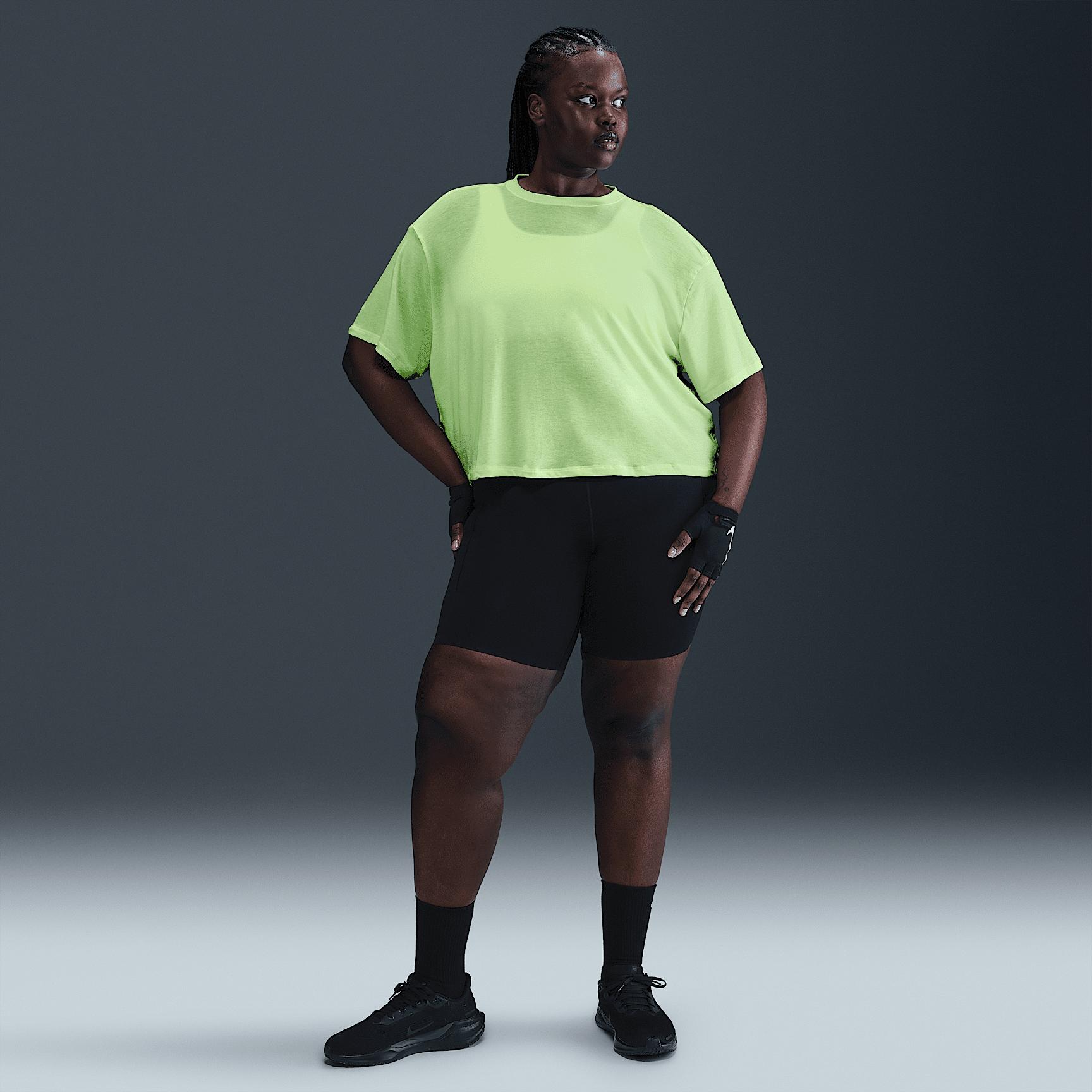 Nike Womens One Relaxed Dri-FIT Cropped Short-Sleeve Top (Plus Size) | HJ1067-701 Product Image