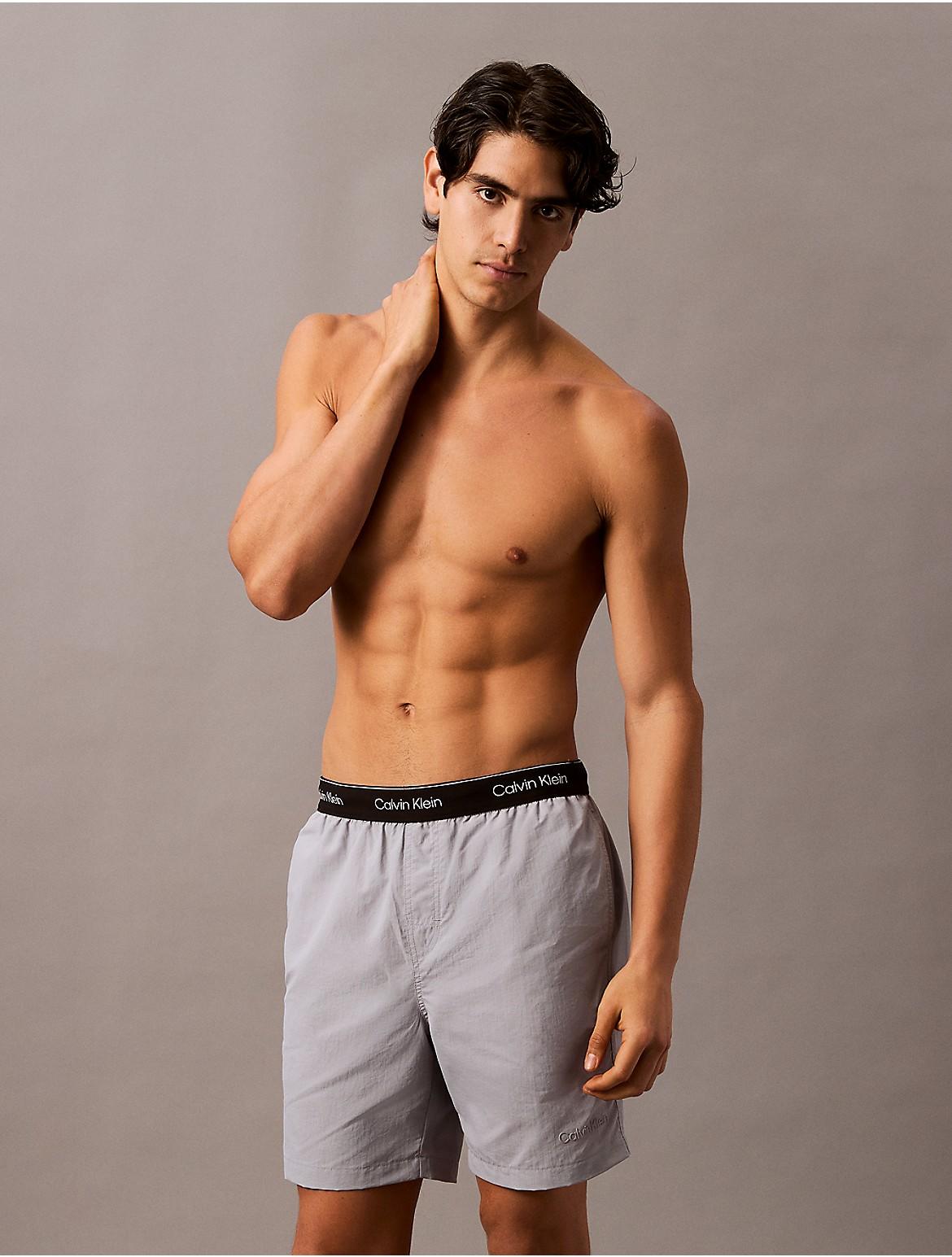 Calvin Klein Mens Logo Waistband Swim Shorts - Blue Product Image