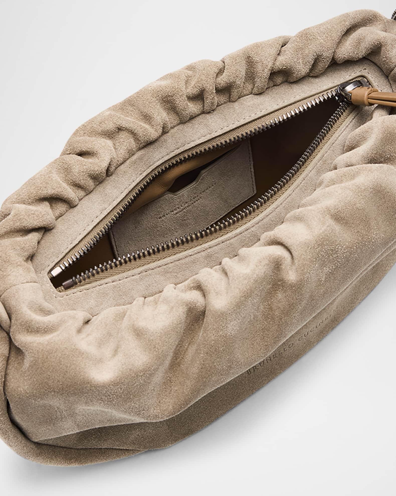 Monili Ruched Suede Shoulder Bag Product Image