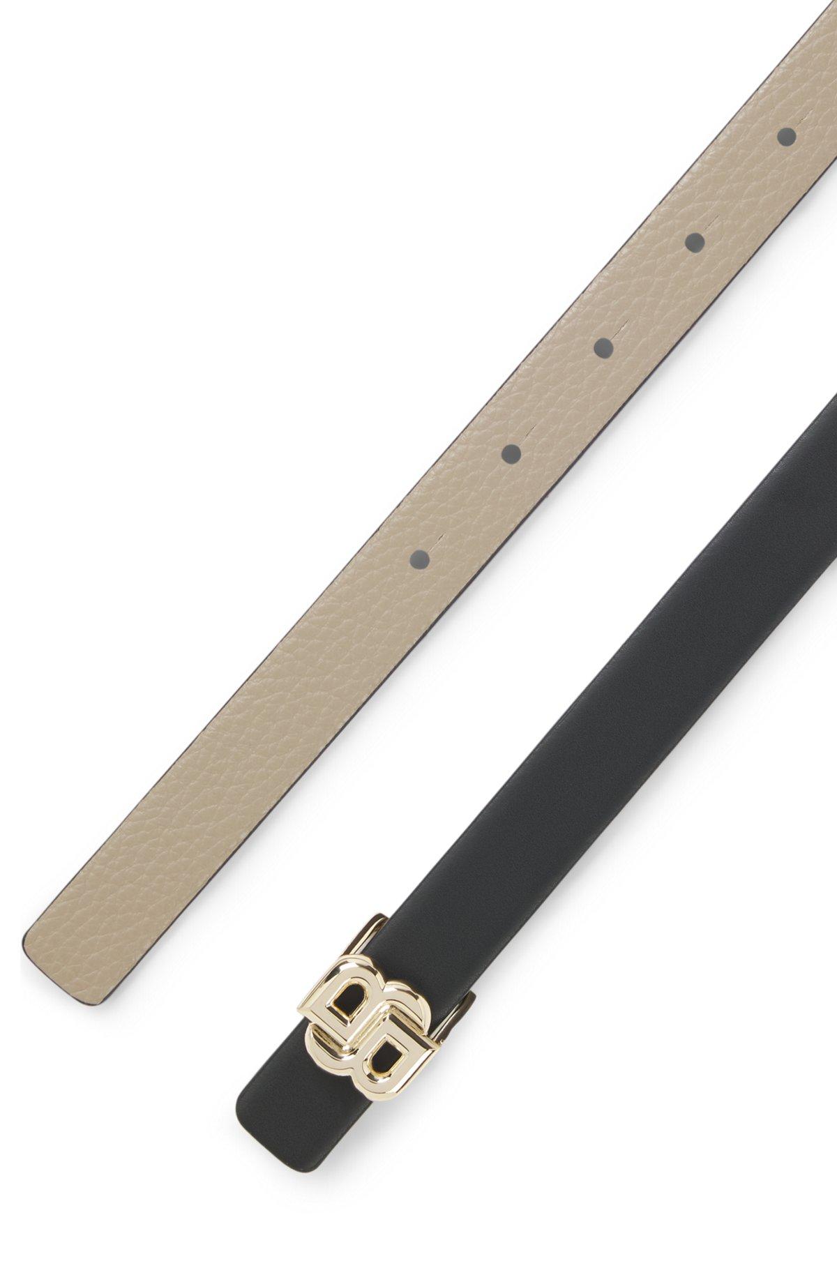 Reversible leather belt with monogram buckle Product Image