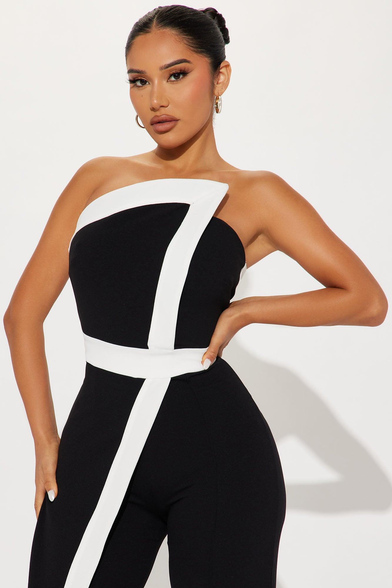 On A Night Like This Jumpsuit - Black/White Product Image