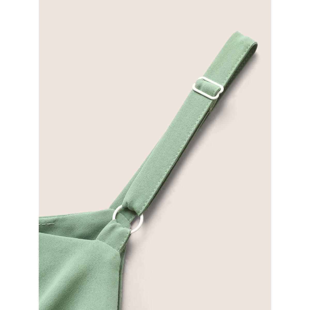 Plus Size Plain Tiered Ruffles Pleated Cami Dress Palemauve Women Elegant Pleated V-neck Sleeveless Curvy BloomChic 26/4X Product Image