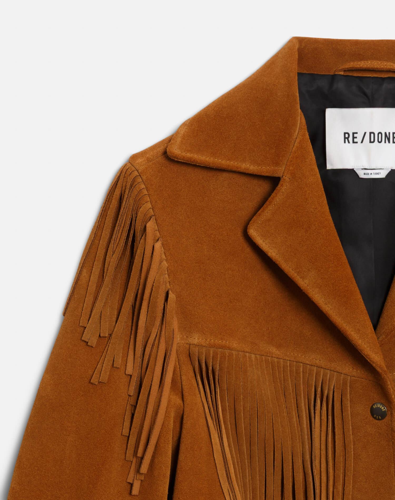 Suede Fringe Jacket - Tan Product Image