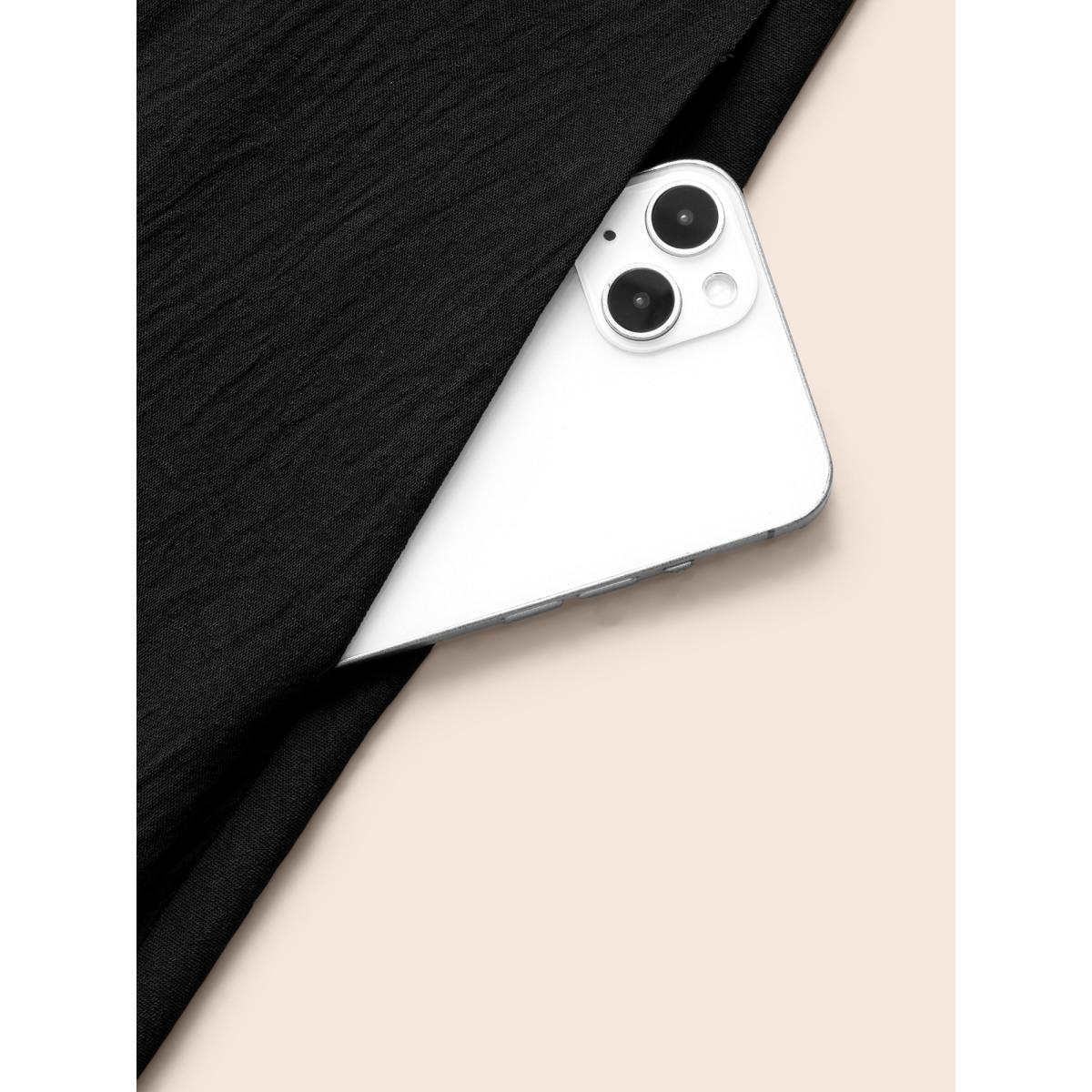 Plus Size Gothic Inspired Lotus Sleeves Midi Dress Black Women Cocktail Woven ribbon&lace trim Party Curvy Bloomchic 22-24/3X Product Image