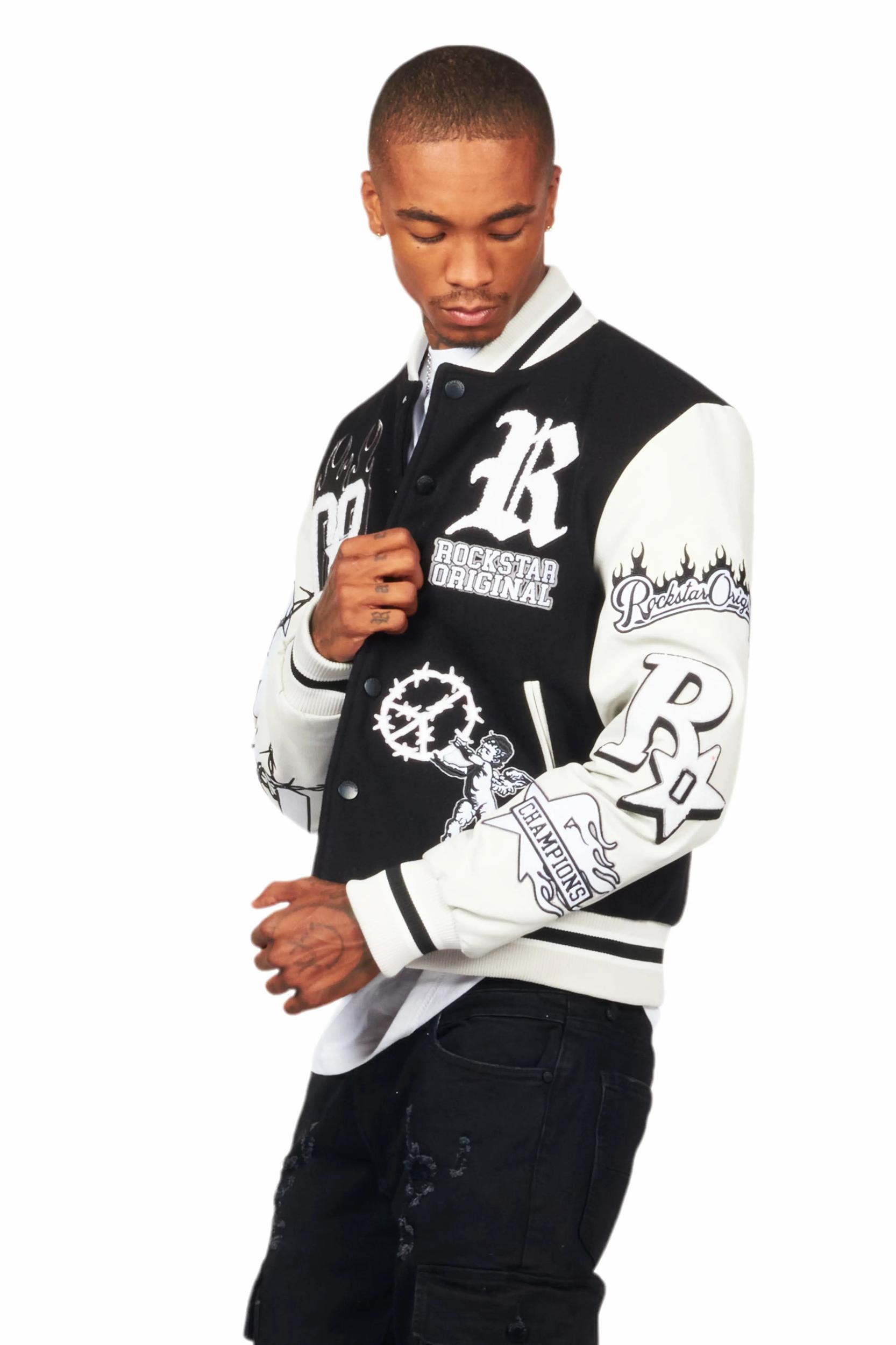 Rune Black Varsity Jacket Male Product Image
