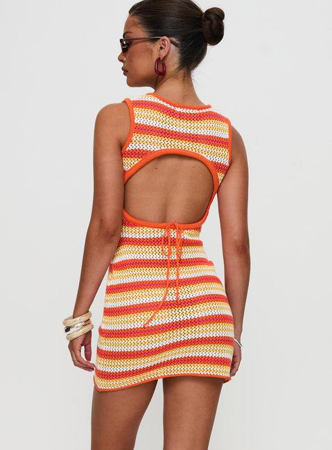 Oxygen Mini Dress Orange Stripe Product Image