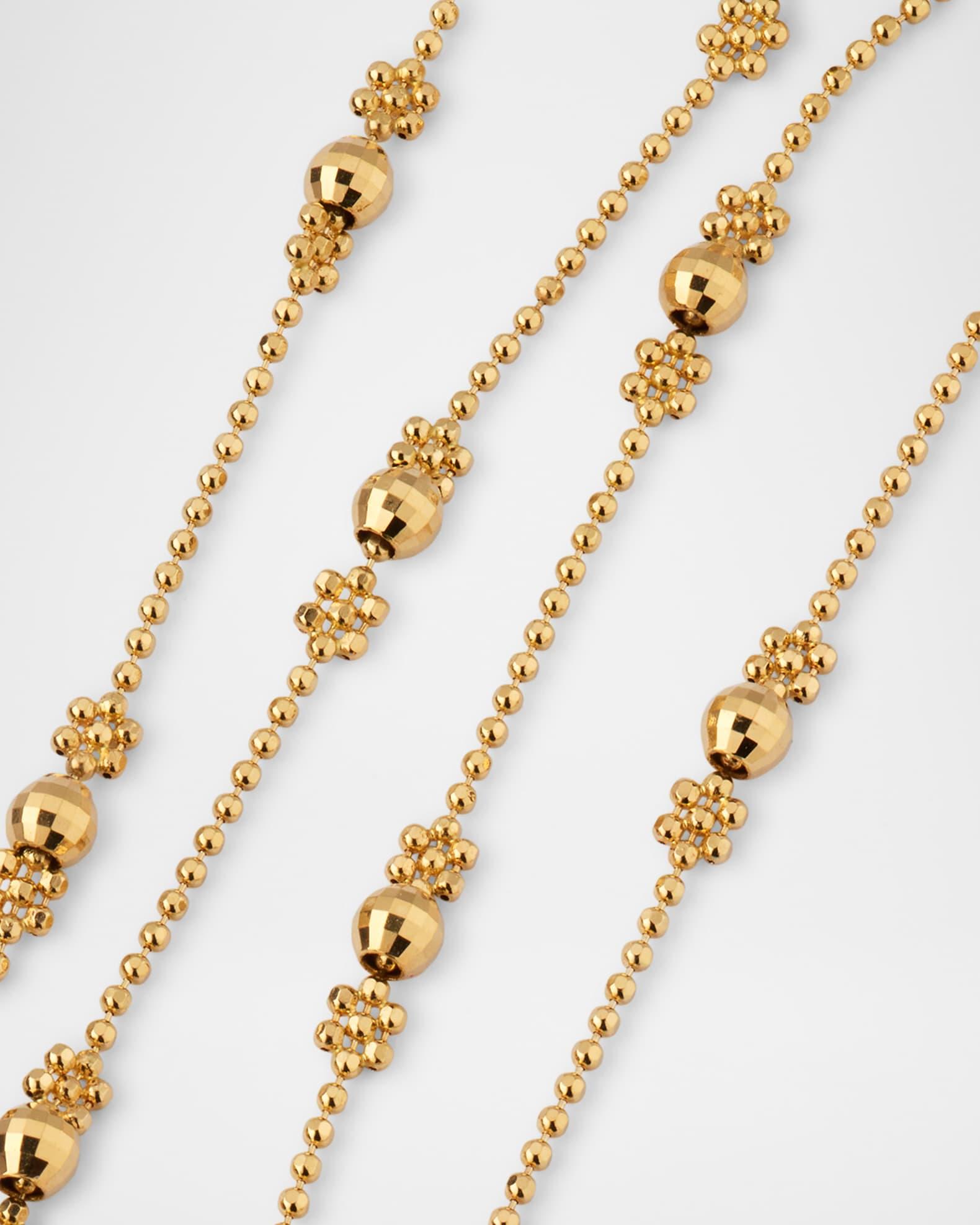 18K Mixed Flower Bead Adjustable Necklace Product Image