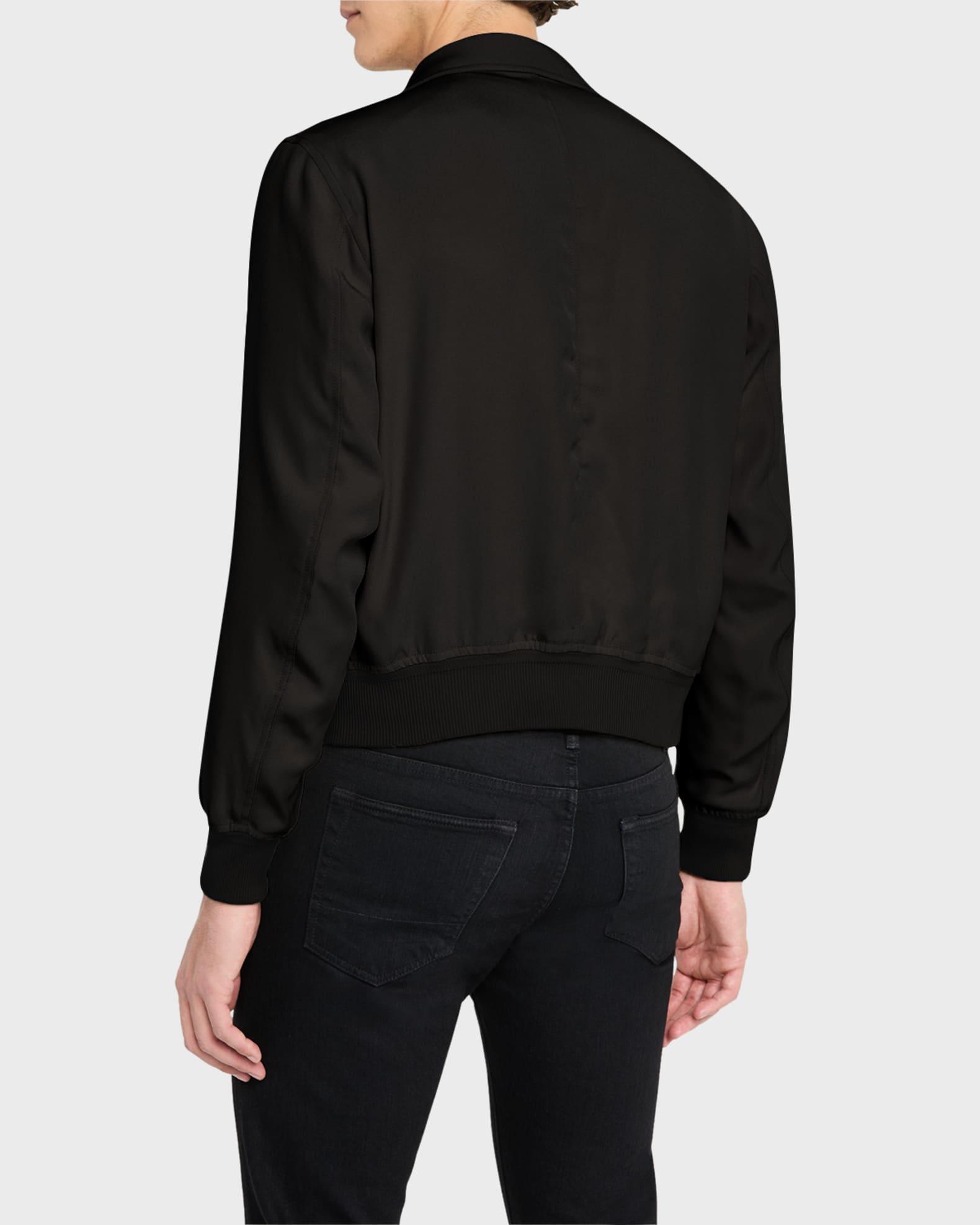 Men's Silk Satin Reversible Bomber Jacket Product Image