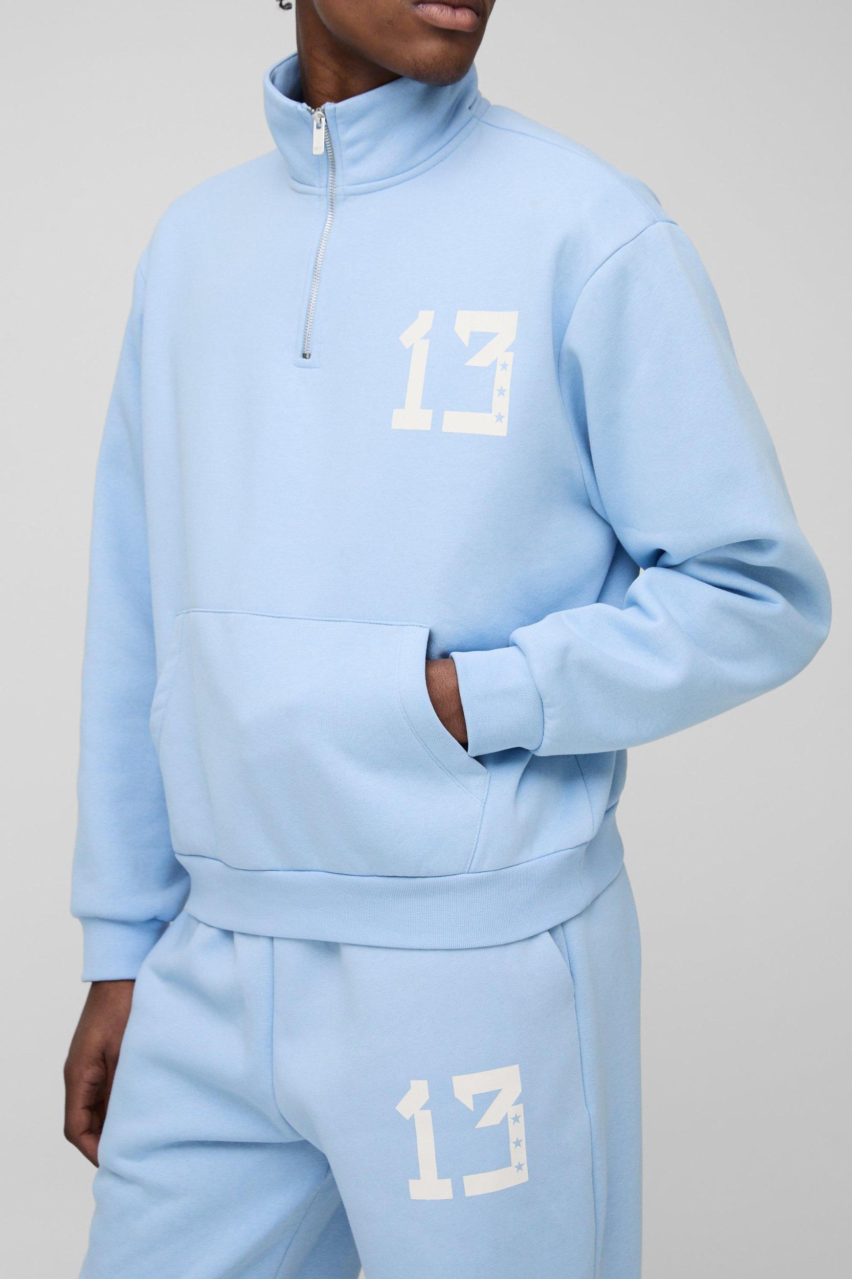 Oversized Boxy 13 Funnel Zip Tracksuit | boohooMAN USA Product Image