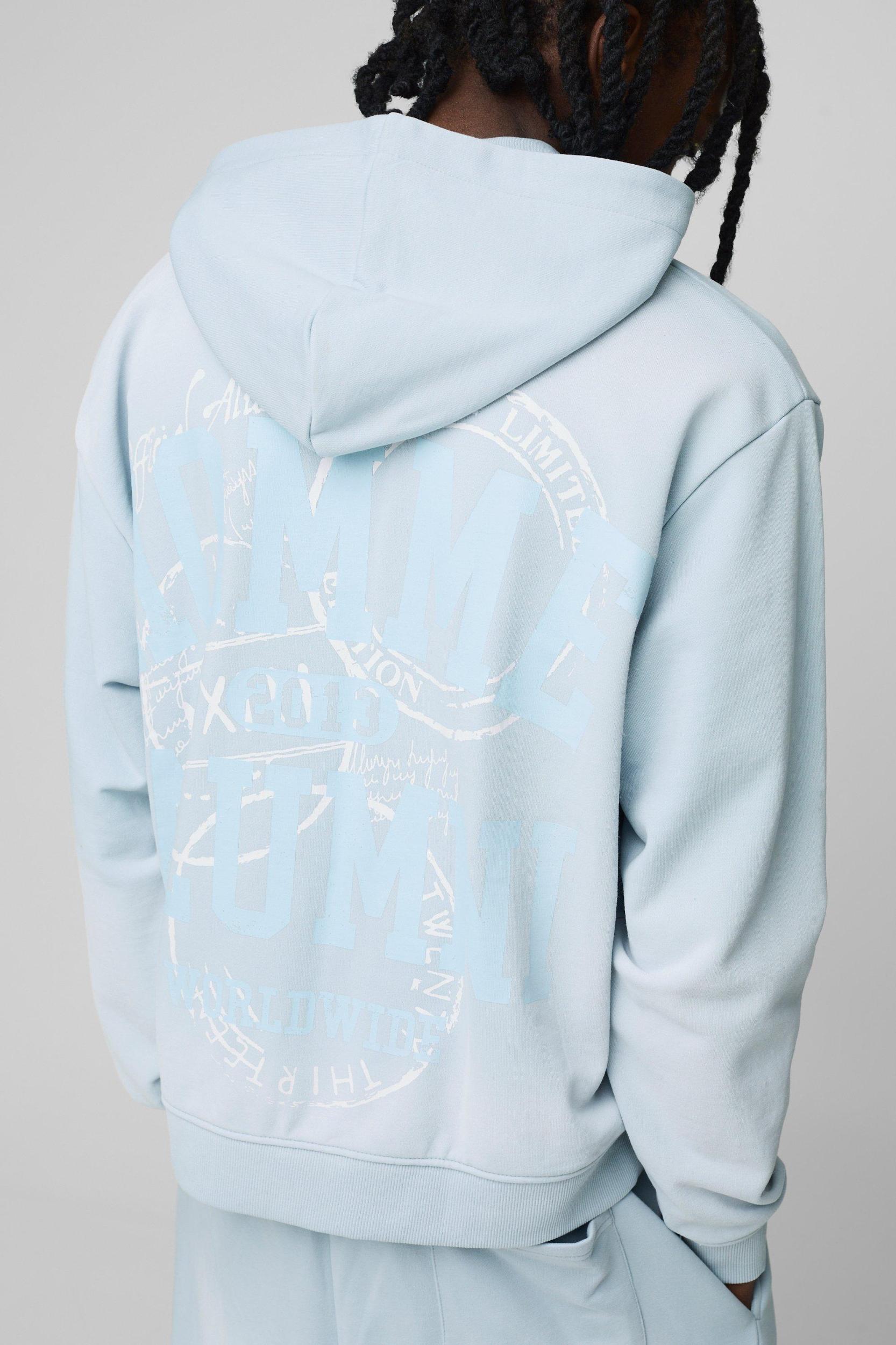 Oversized Boxy Homme Wash Hooded Zip Tracksuit | boohooMAN USA Product Image