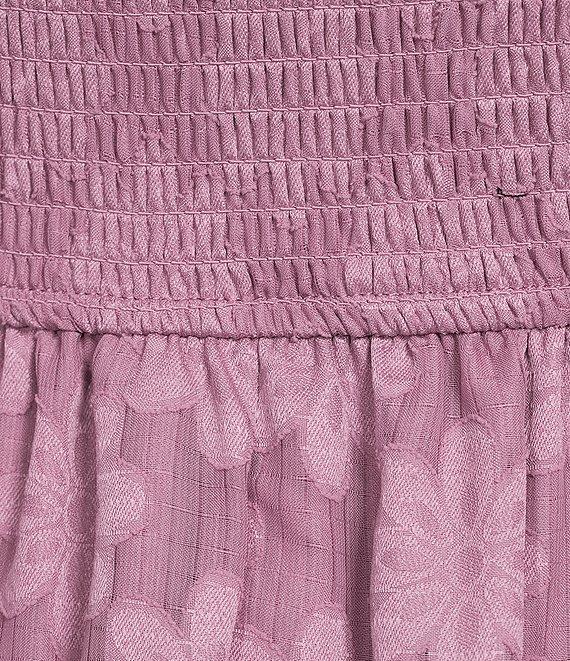 Allison & Kelly Long Sleeve Empire Smock Waist Jacquard Babydoll Dress Product Image