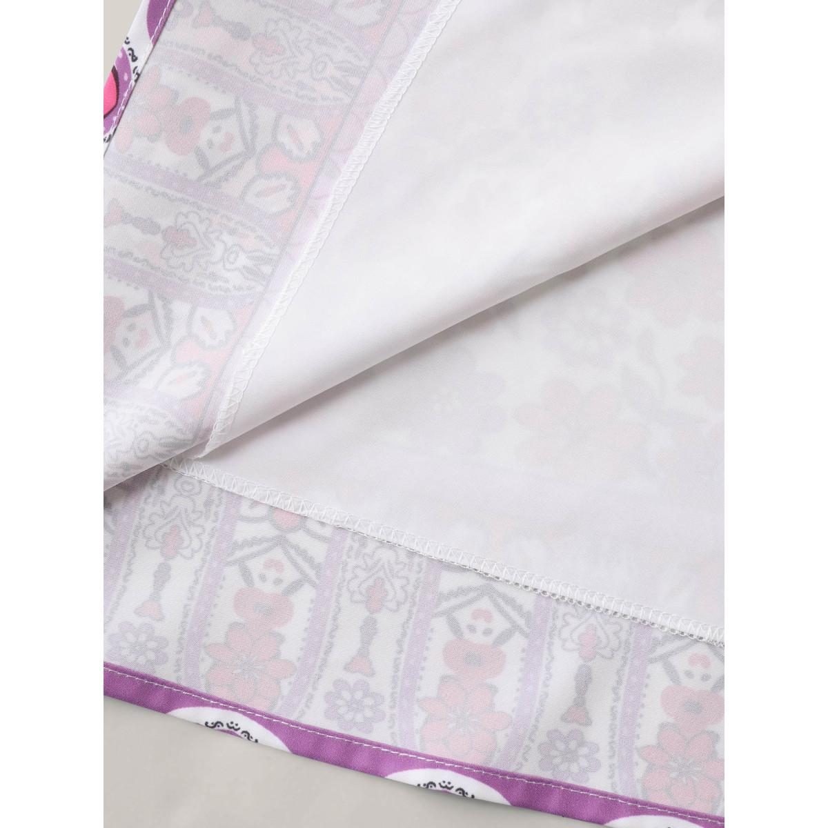 Plus Size Spring Floral Printed Surplice Neck Midi Dress Lilac Women Overlap Collar Short sleeve Curvy BloomChic 28/5X Product Image