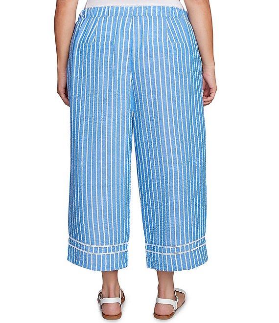 Ruby Rd. Plus Size Stripe Wide Leg Pull-On Pants Product Image