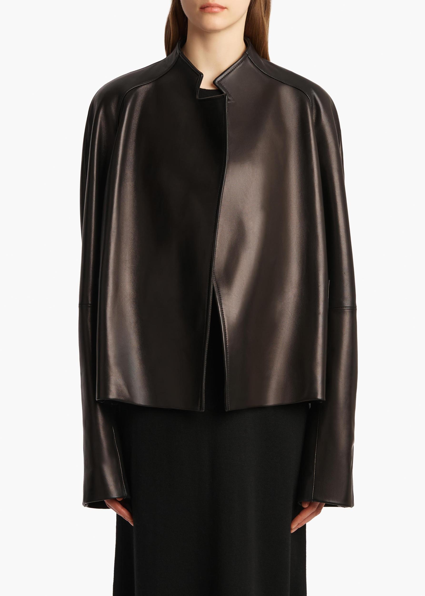Edith Jacket in Black Leather Product Image