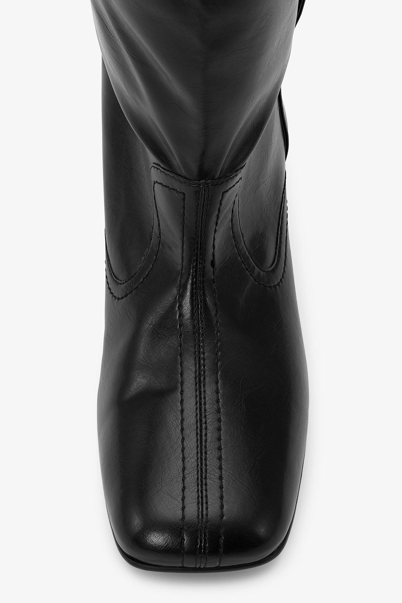 Black Slouchy Knee Boots Product Image