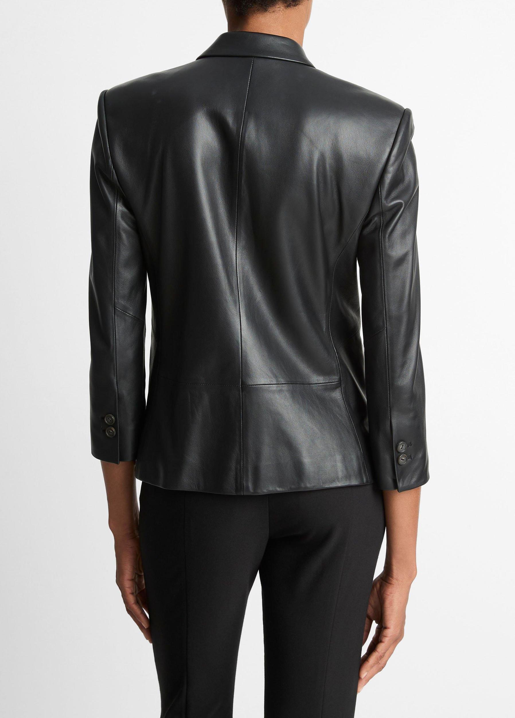 Leather Shrunken Blazer Product Image